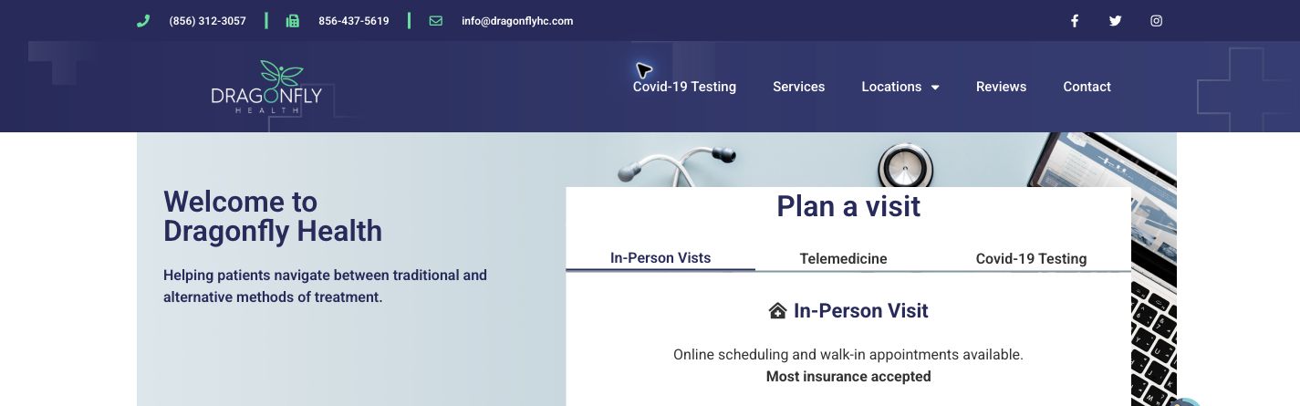 Dragonfly Health website developed by Brook Marketing Solutions