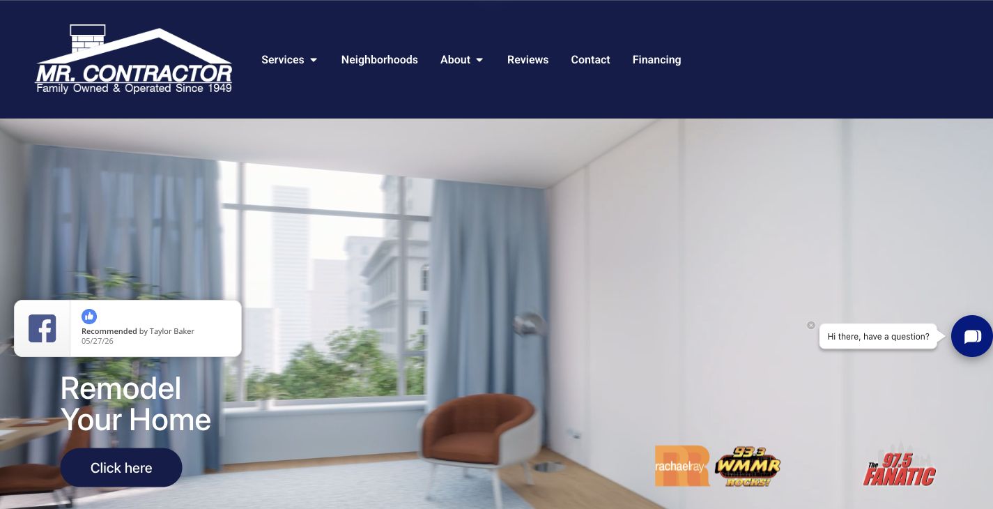 Mr Contractor website developed by Brook Marketing Solutions